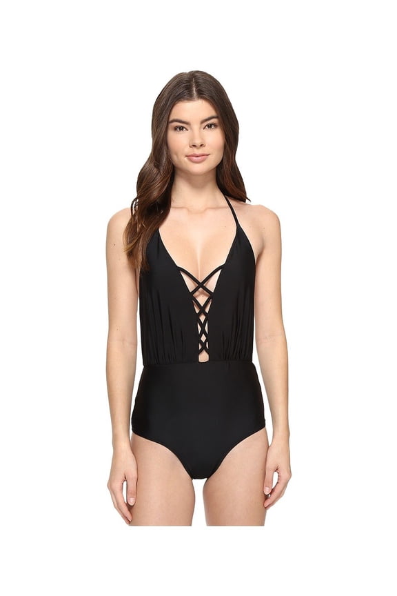 by Pooja Women's La Piscina One Piece Swimsuit, Black Rock, XS