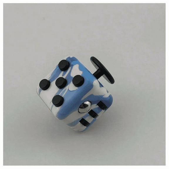 6-Side Anti-Anxiety Stress Relief Dice Puzzle, Navy Blue