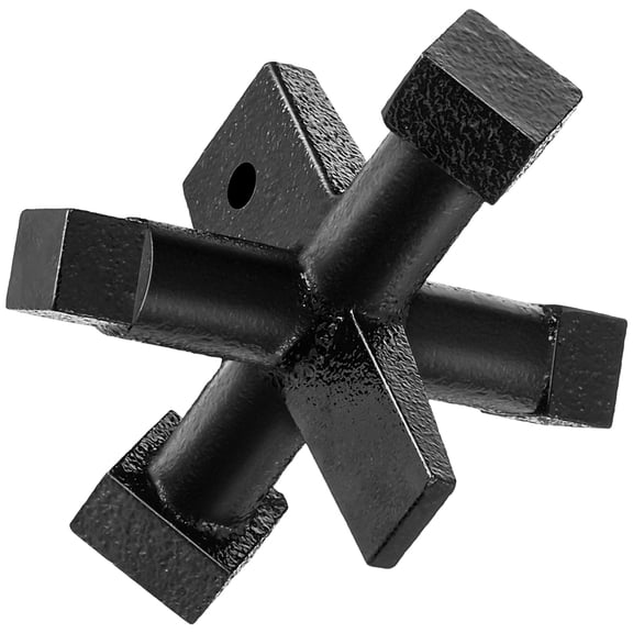 6 Sided Cleanout Plug Wrench, Plumbing Tools and Plumbing Wrench, Threaded Drum Trap Tools for Both Slotted or Square Countersunk Cleanout Plugs Drum Traps Heavy Duty Iron(Black)