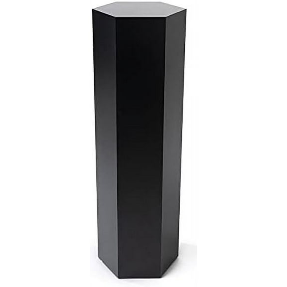 6-Sided Retail Pedestal Stand, Laminate, 36-inch Tall - Black (SMHEXPD36BLK)