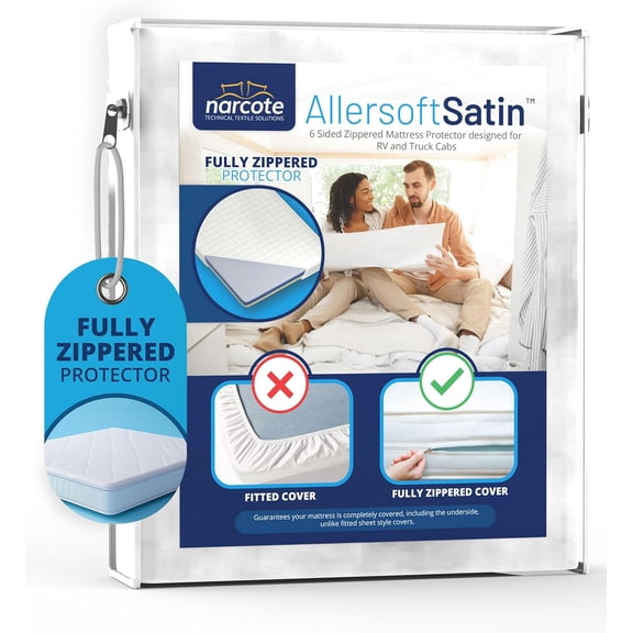 6 Sided Zippered Mattress Protector for Twin Long 38x80 with Secure Locking Zipper