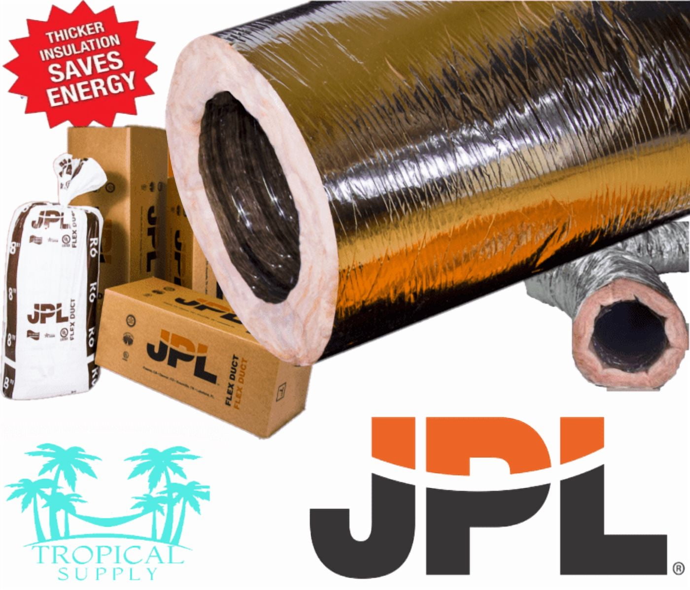 6" Silver Insulated Flexible Duct R6 25' FEET