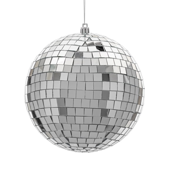 6" Silver Mirror Ball Ornament 4/Bag