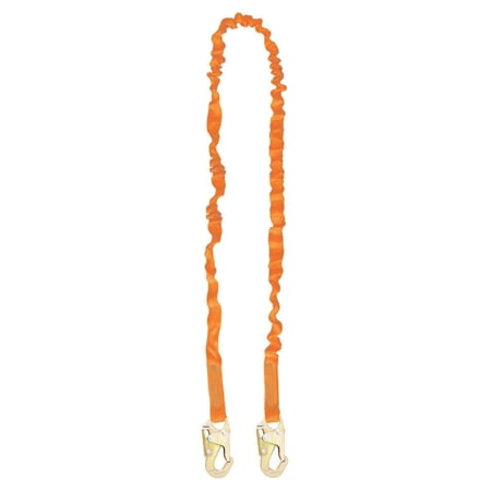6’ Single Leg Internal Shock Absorbing Lanyard with 2 Steel Snap Hooks