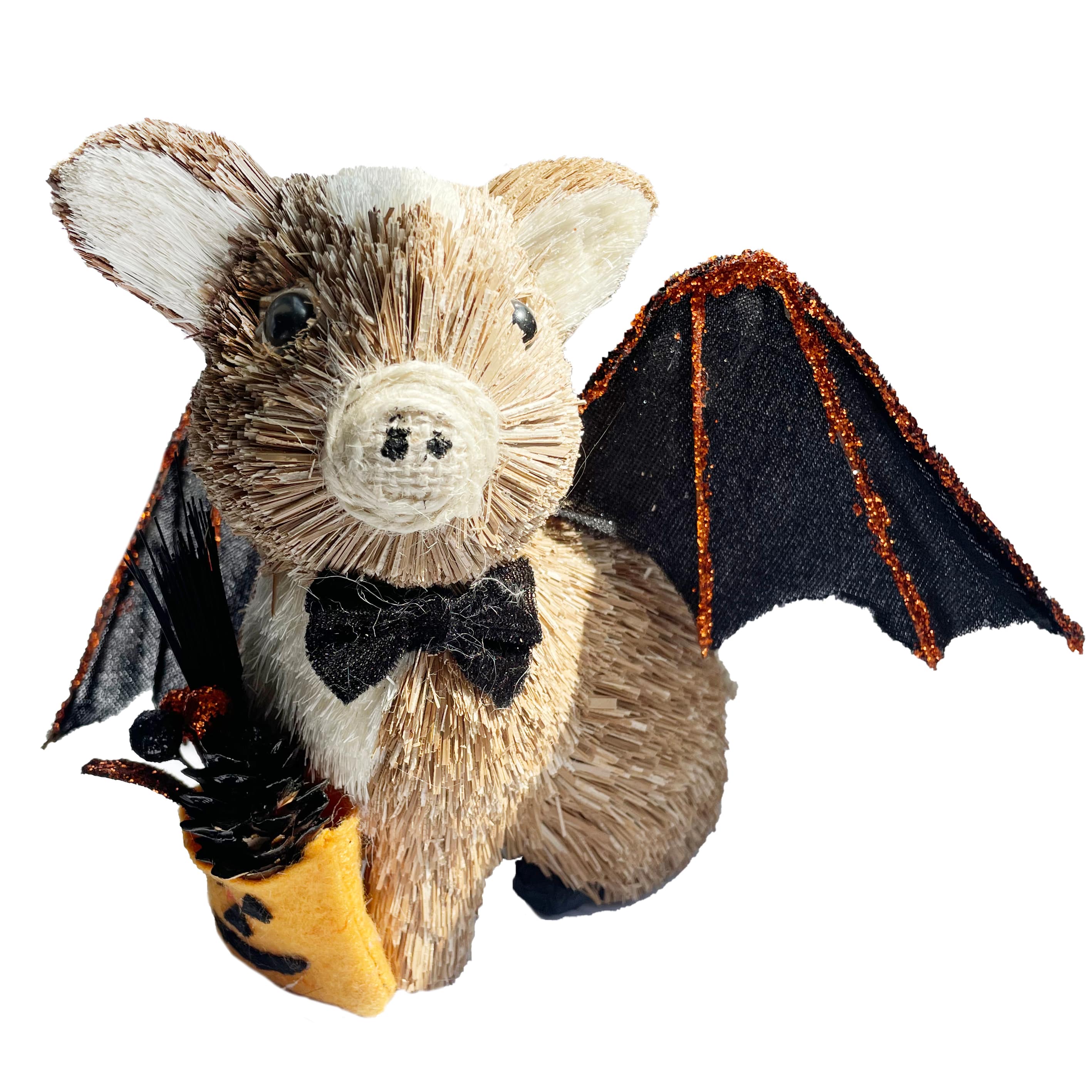 6”; Sisal Pig with Bat Wings Accent by Ashland®, Halloween Decorations