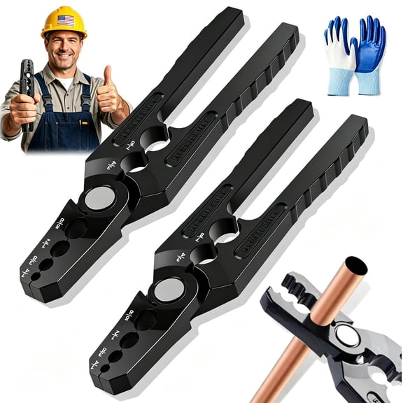6-Size Copper Pipe Rounding Tool – Manual Rounder Pliers for 1/4"-7/8" Copper Tube, for HVAC, Refrigeration & Plumbing