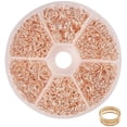 thumbnail image 1 of 6 Size Rose Gold Iron Jump Rings 1250pcs Jump Lock Rings O Rings Connectors with Open Tool for Jewelry Making Supplies and Necklace Repair (4mm 5mm 6mm 7mm 8mm 10mm), 1 of 6