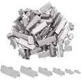 thumbnail image 1 of 6 Sizes 60pcs Rectangle Stainless Steel Ribbon Clamp Crimps with Loop Ribbon Ends Fastener Clasp, 1 of 9