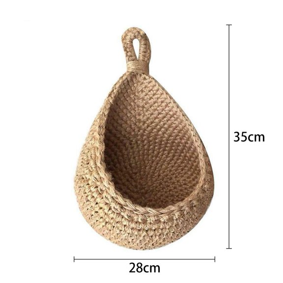 6 Sizes Hanging Wall Vegetable Fruit Baskets Jute Eco Hanging Basket Cotton Rope Wall Hanging Storage Basket Container