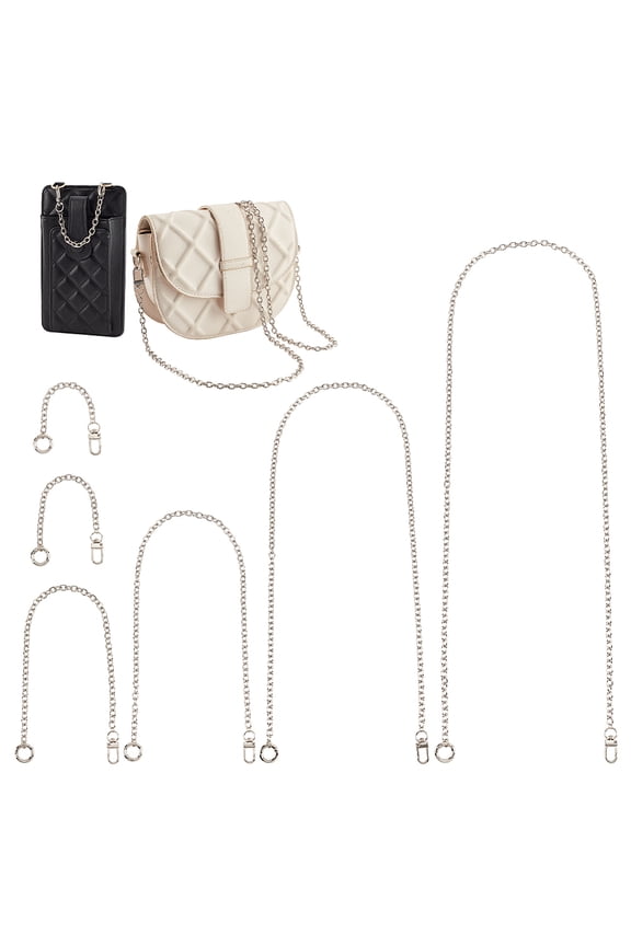 6 Sizes Purse Chain Straps Metal Bag Chain 4.7-46 Inch O Ring Handbag Chain Purse Strap Replacement Shoulder Crossbody Bag