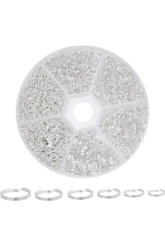 6 Sizes Silver Split Rings Iron Double Jump Rings Jewelry O Rings for DIY Necklace Bracelet Earring Jewelry Making (4mm 5mm 6mm 7mm 8mm 10mm)