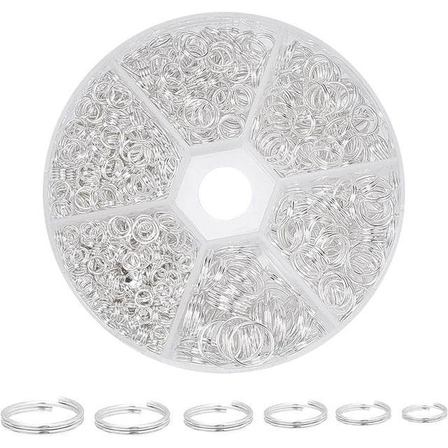 6 Sizes Silver Split Rings Iron Double Jump Rings Jewelry O Rings for