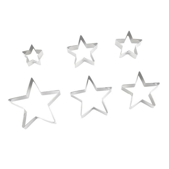 6 Sizes Stars Cookie Cutter Biscuit Fondant Stainless Steel Set