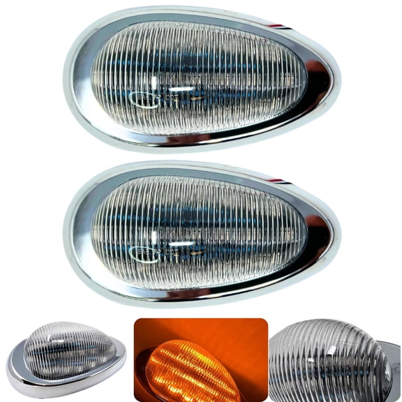 6" Sleeper Cab LED Side Marker/Turn Light Clearance Signal Sealed 2x Amber Kit