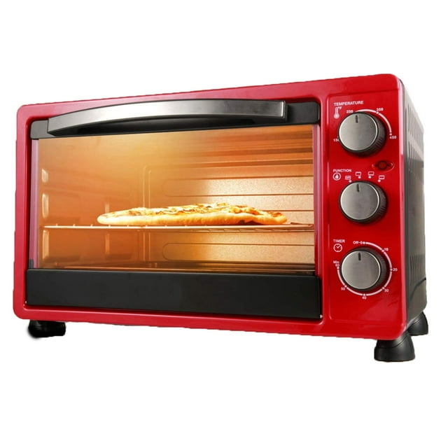 6Slice Convection Toaster Oven with Timer, Baking Pan Rack & Crumb