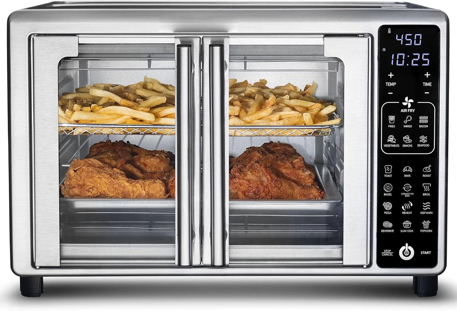 6-Slice Digital Toaster Oven Air Fryer with 19 One-Touch Presets, Stainless Steel
