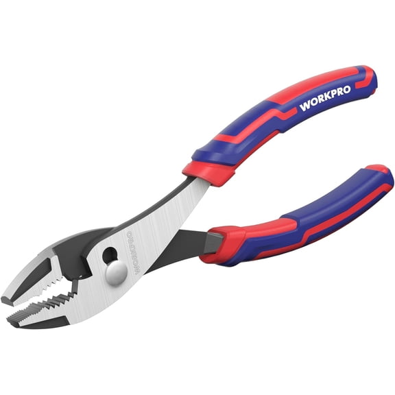 6 Slip Joint Tool, Large Soft Grip,Rust Prevention Finish, 3-Zone Serrated Jaw Forged from High Carbon Steel for Maximum Grip