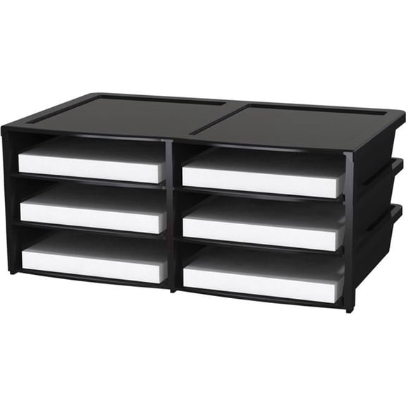 6 Slot Quick Stack Literature Organizer, Black