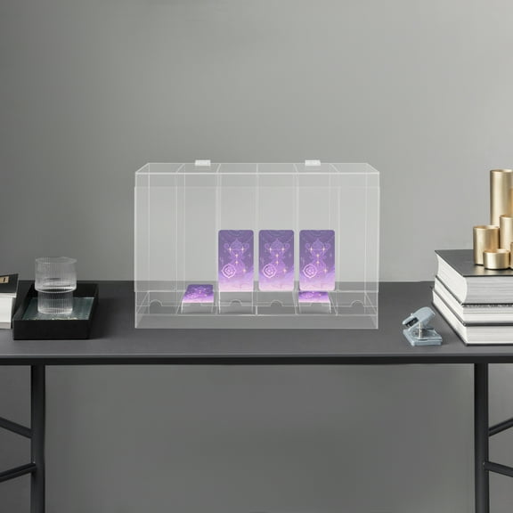 6 Slots Rectangular Clear Booster Pack Dispenser Acrylic Card Storage Display Stand for Retail Shops Game Rooms
