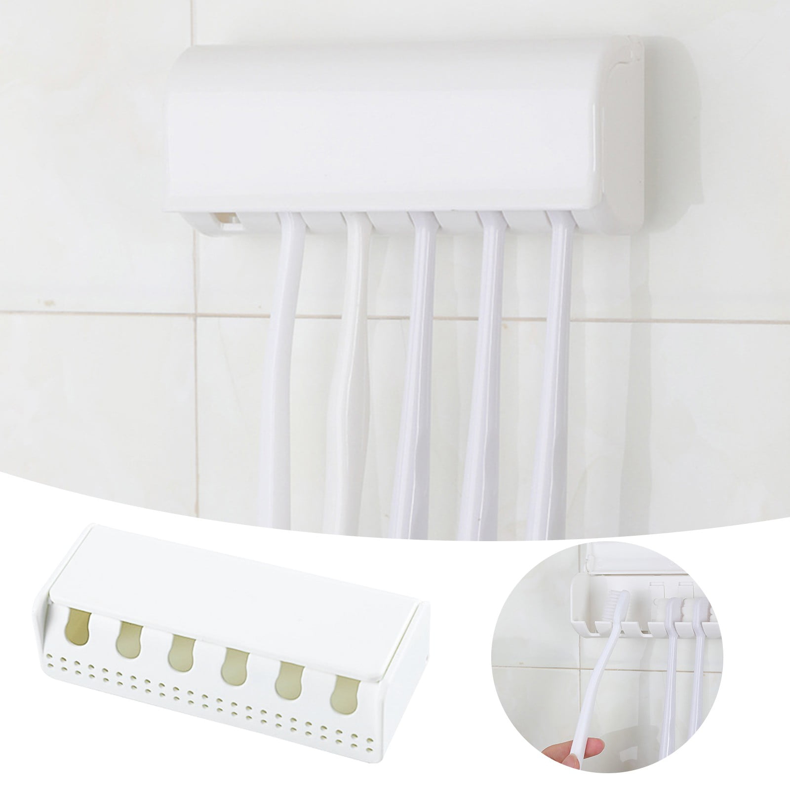 6 Slots Toothbrush Holders Wall Mounted RV Toothbrush Organizer Hanger