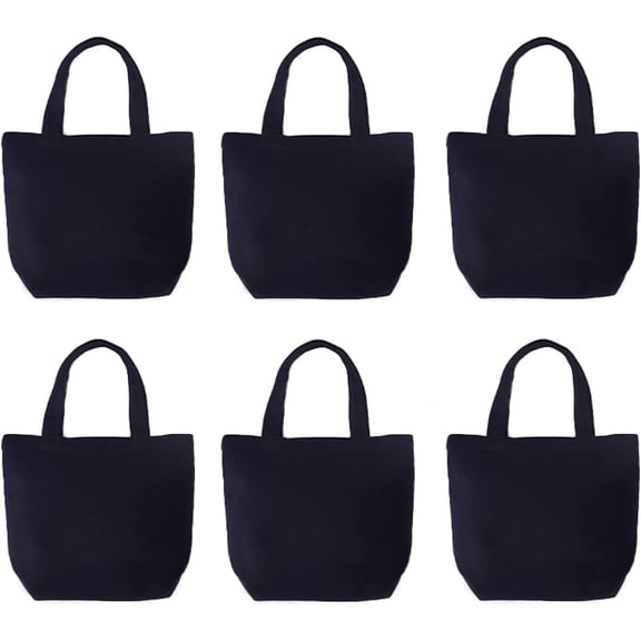 6  Small Canvas Tote Bags, 9x8x4inch   Shopping Bags  DIY Mini Tote Bag  Bags
