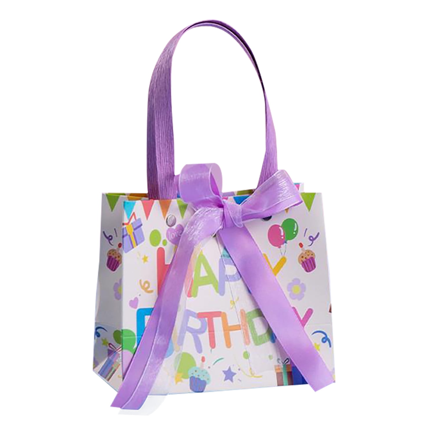 6" Small Gift Presents Bag，Happy Birthday Gift Bags for Baby Shower,Kids Birthday Party,Men and Women, Newborn,New Moms or Parents