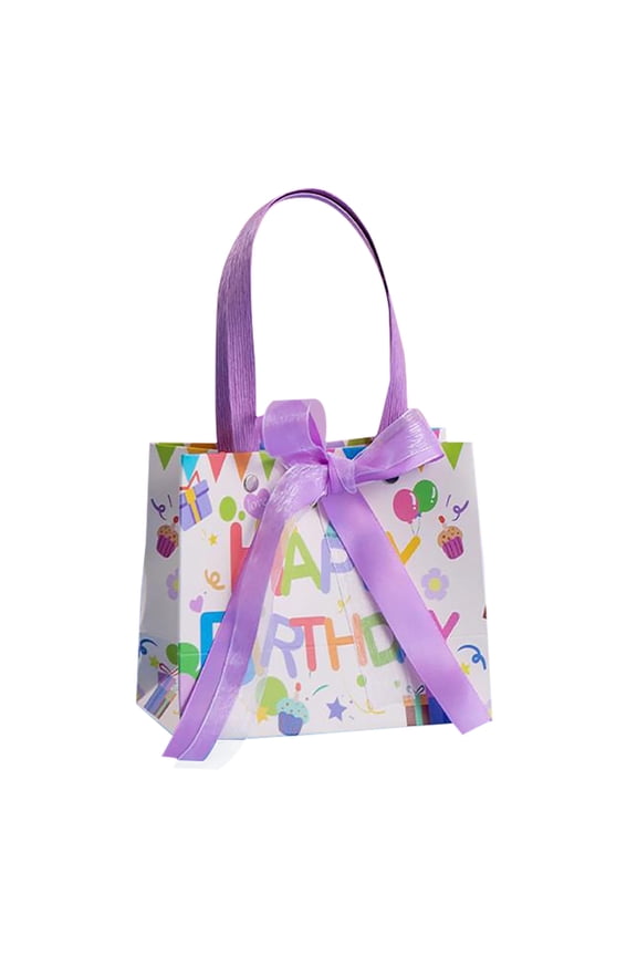 6" Small Gift Presents Bag,Happy Birthday Gift Bags for Baby Shower,Kids Birthday Party,Men and Women, Newborn,New Moms or Parents