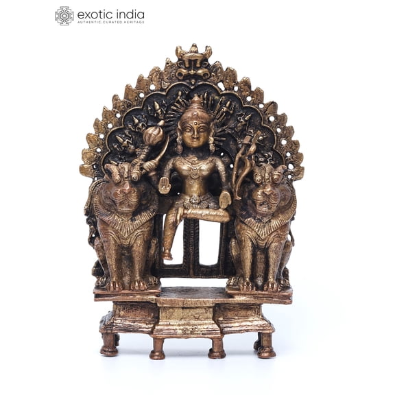 6" Small Goddess Durga | Copper Statue