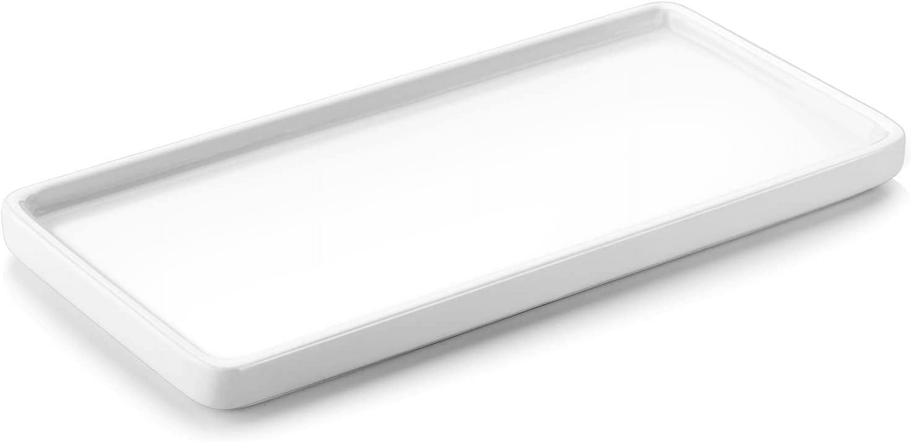 6" Small Rectangular Vanity Sink Tray for Bathroom,Ceramic Kitchen Soap