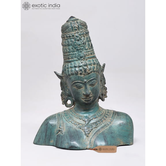 6" Small Size Goddess Parvati Bust Brass Idol | Handmade