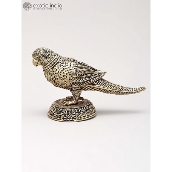 6" Small Superfine Decorative Brass Parrot | Table Decor
