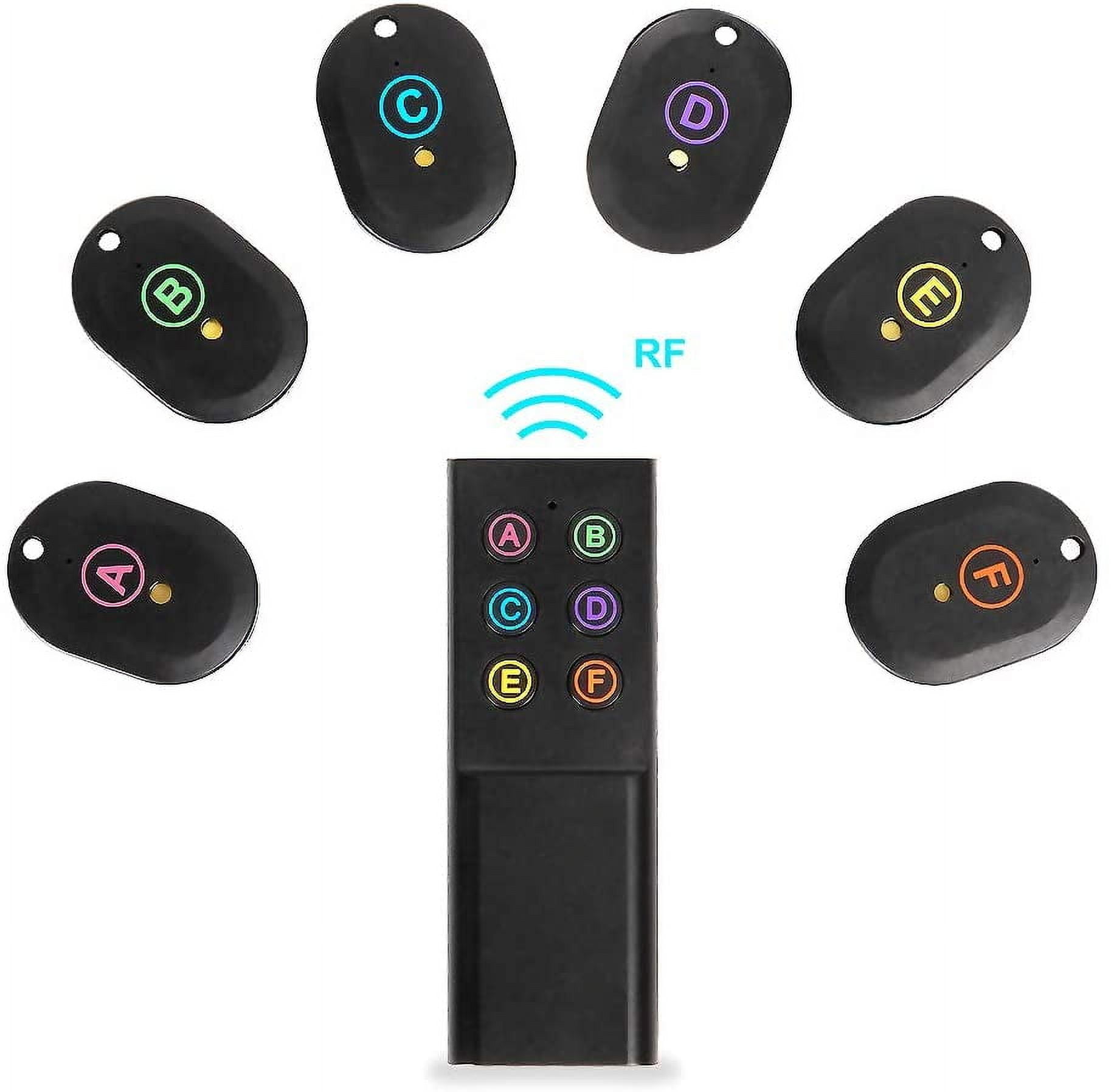 6 Smart Key Locators with Remote Tracker, 1 RF Transmitter, Item Tracker