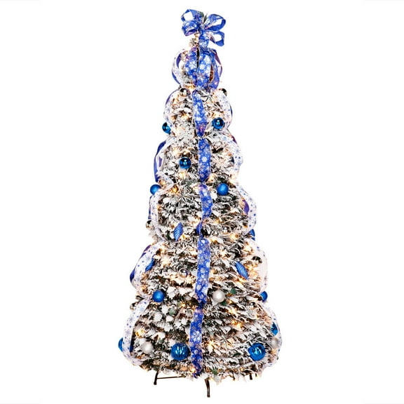 6' Snow Frosted Winter Style Pull-Up Tree by Holiday PeakTM