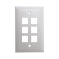 thumbnail image 1 of On-Q Legrand WP3406-WH Single-Gang 6-Port Snap-In Wall-Plate, White, 1 of 3