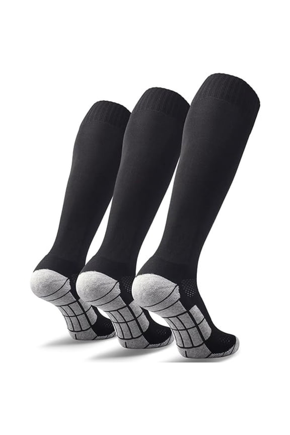 6 Socks (3 Pairs) Elite Performance Socks - Breathable Mesh & Targeted Cushioning Crew Length Tubes for Football, Running, Training - All Seasons