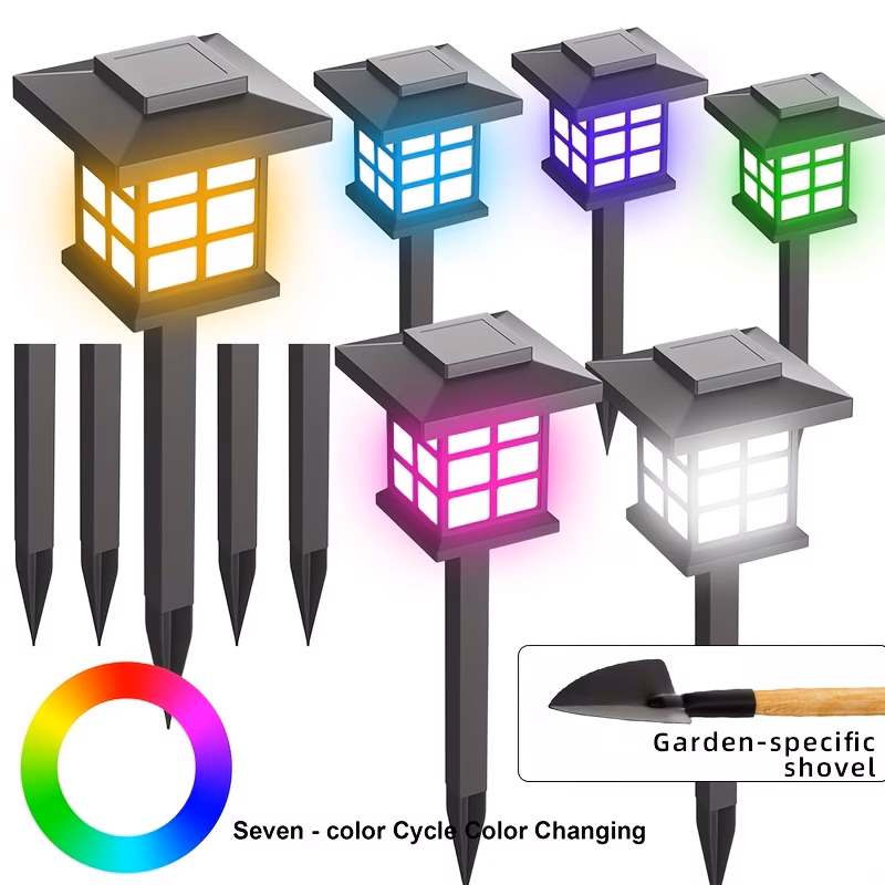 6 Solar Outdoor Lights,IP55  700mA Solar Footpath Lights, 10 Hours Long-lasting LED Landscape Lighting Outdoor Solar Path Lights, Solar Garden Lights, Outdoor Solar Path Lights, Suitable for Gardens