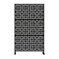 thumbnail image 1 of 6' Solid Black Rectangular Home Furniture Collections Geometric-Designed Decorative Privacy Screen, 1 of 7