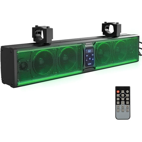 6-Speaker Metal UTV Sound Bar, 25-inch IP65 Waterproof Golf Cart Sound Bar, ATV Speaker Bluetooth with RGB, SxS Soundbar Compatible with Polaris RZR Can-Am w/ 1.25 in - 2 in Roll Bar
