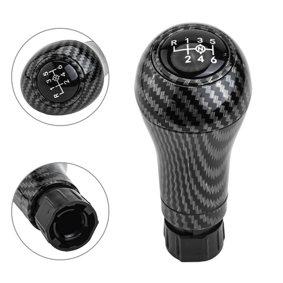 6 Speed Gear Shift Knob Carbon Fiber Style for Mercedes W203 W204 W209 C63 C300, Manual Transmission Shifter Handle ABS Material Interior Upgrade Accessory