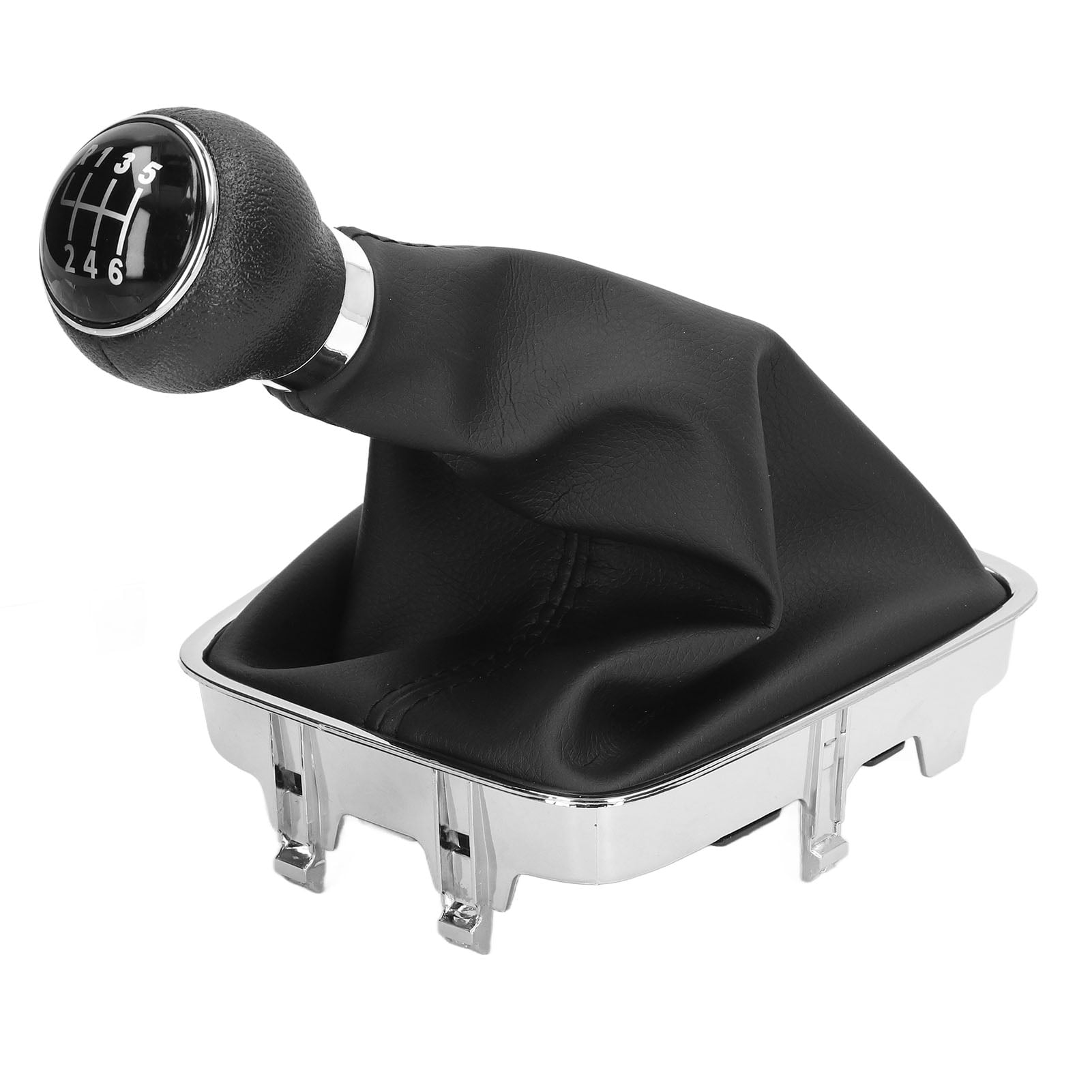 6 Speed Gear Shift Knob With PU Leather Boot Automotive Interior