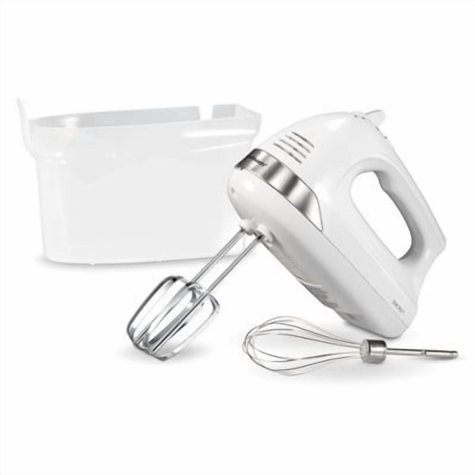 6 Speed Hand Mixer Snap-On Case White : Handheld Mixer for Kitchen, 275W, Dishwasher-Safe Parts