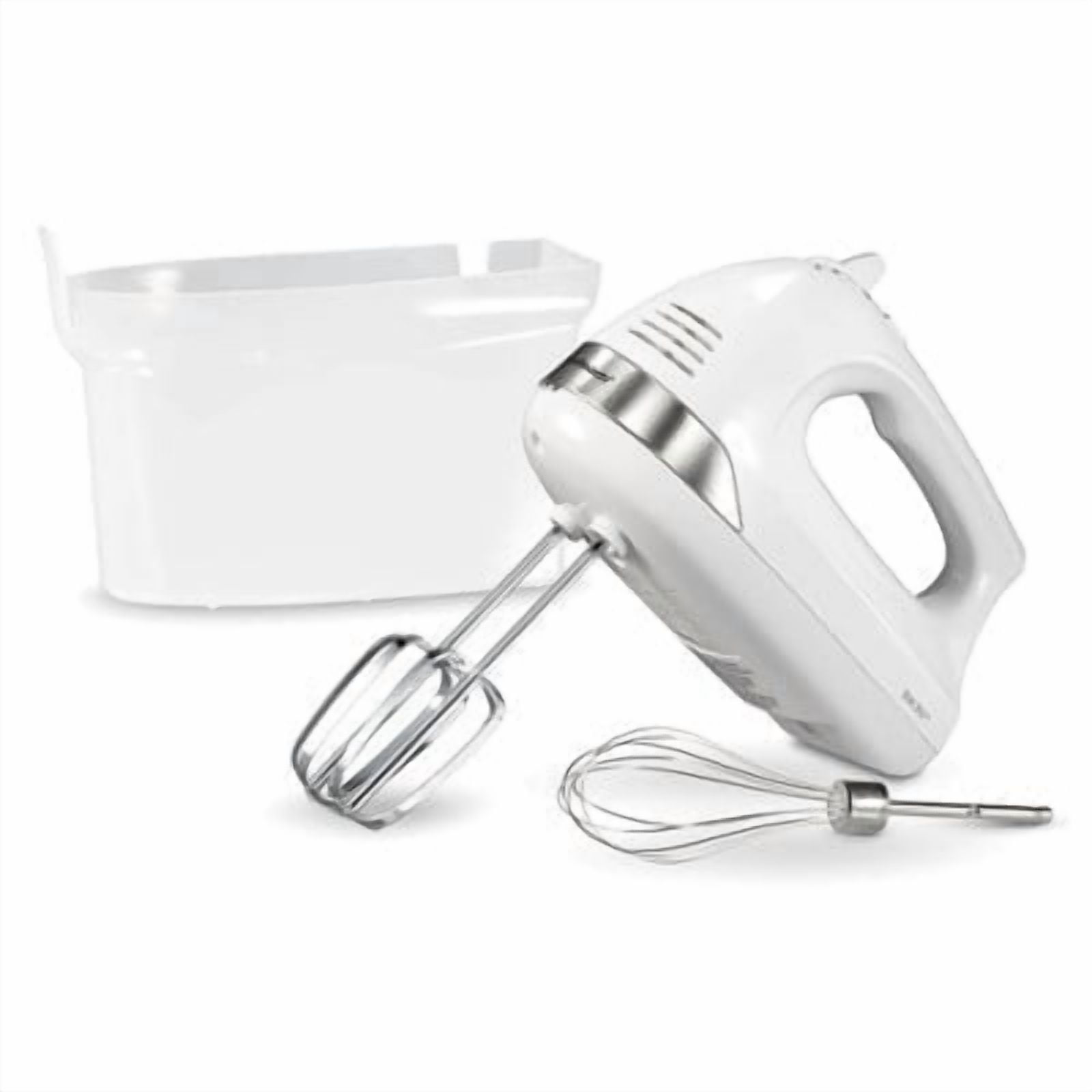 6 Speed Hand Mixer Snap-On Case White : Handheld Mixer for Kitchen, 275W, Dishwasher-Safe Parts