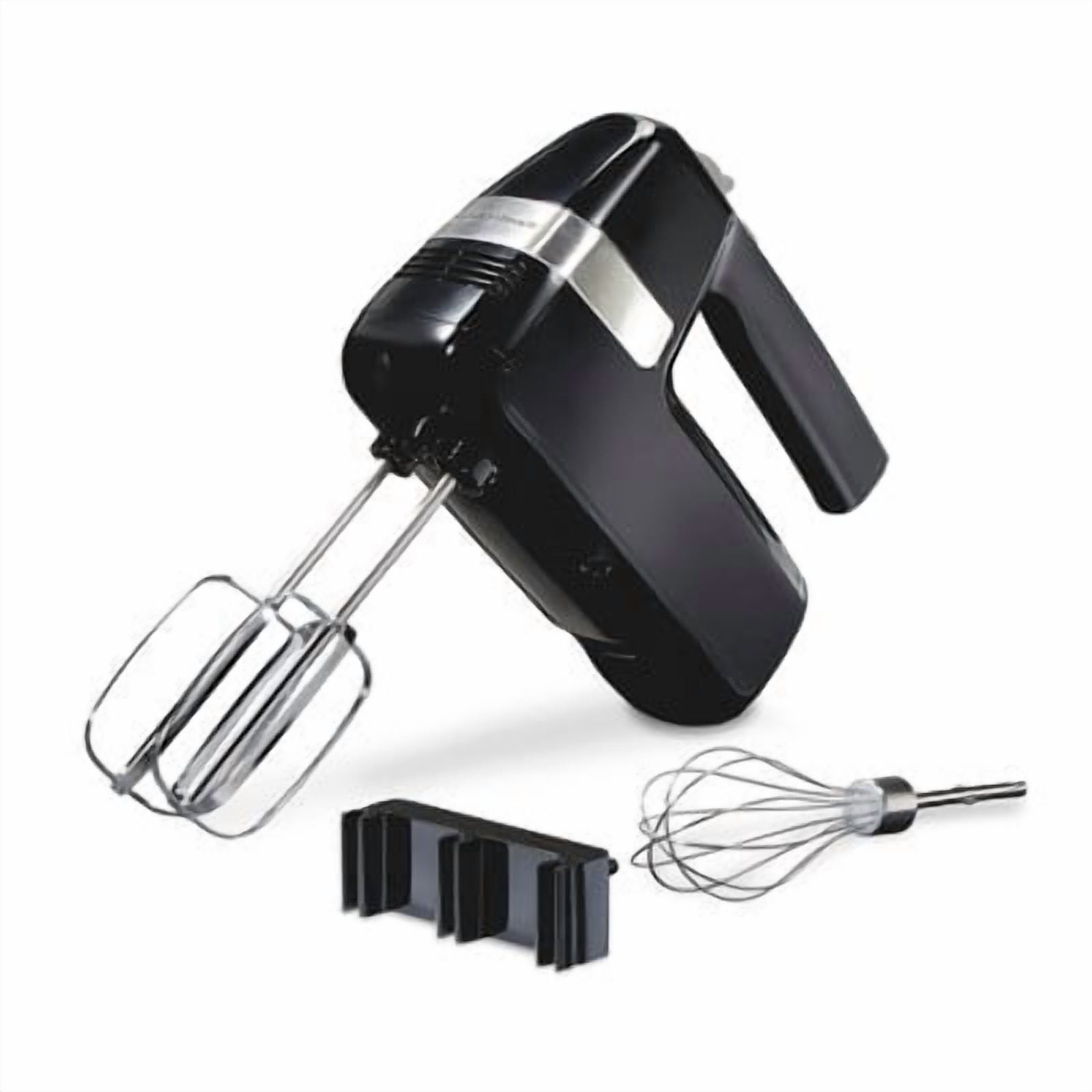 6 Speed Hand Mixer with Storage Clip and Stir Button 3 Attachments Black : 300W Kitchen Mixer