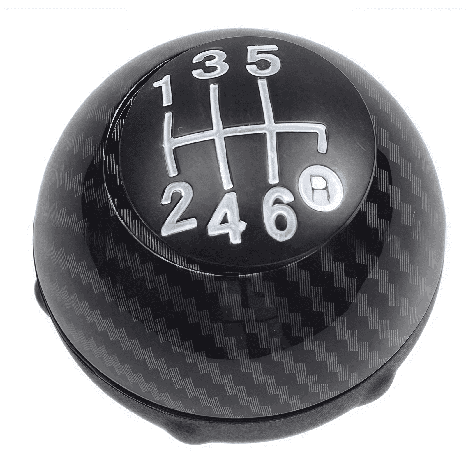 6 Speed Manual Car Gear Shift Knobs Shifter Knob Stick Fit For Fiat 500 2012 2013 2014 2015 2016 2017 2018 , Gear Lever Stick Shifter Handlet-Carbon fiber pattern-Black cover