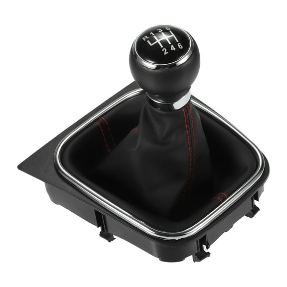 6 Speed Manual Gear Shift Knob with Gaiter Boot for Volkswagen Golf MK5 MK6 2004-2007 Black