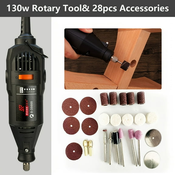 6-Speed Rotary Tool Kit - Flex Shaft & Multi-Chuck for Sanding/Polishing/Engraving/Drilling, Ideal for Home Improvement & DIY Hobbyists