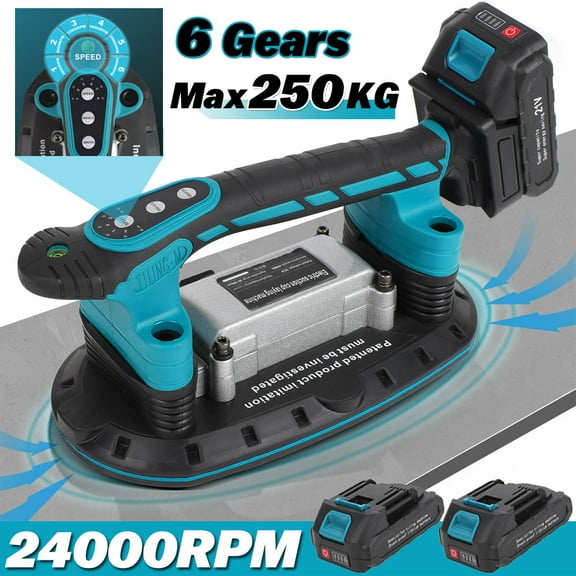 6 Speed Tile Installation Tool Vibration Machine, 24000RPM Handheld Automatic Tile Vibrator 12500mAh