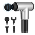 thumbnail image 1 of 6 Speeds Mid Range Ergonomic Massage Gun - Bright Silver, 1 of 2