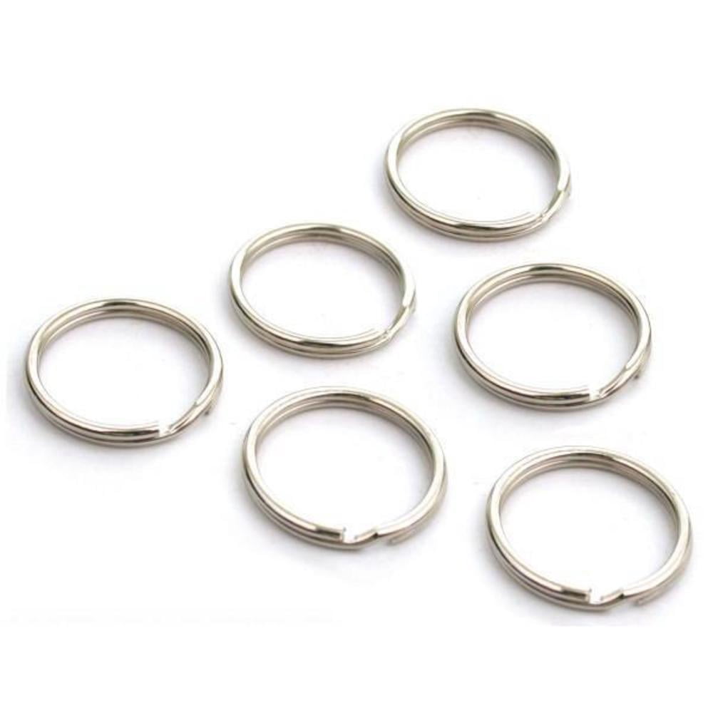 Keychain Components 6 Split Rings Key Chain Connectors Steel Parts 24mm - Walmart.com