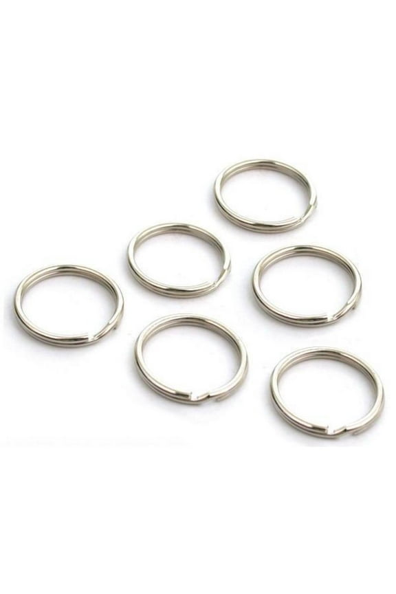 6 Split Rings Key Chain Connectors Steel Parts 24mm